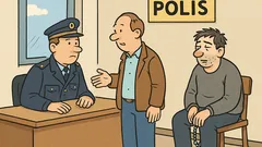 Vits: En man kliver in på polisstationen